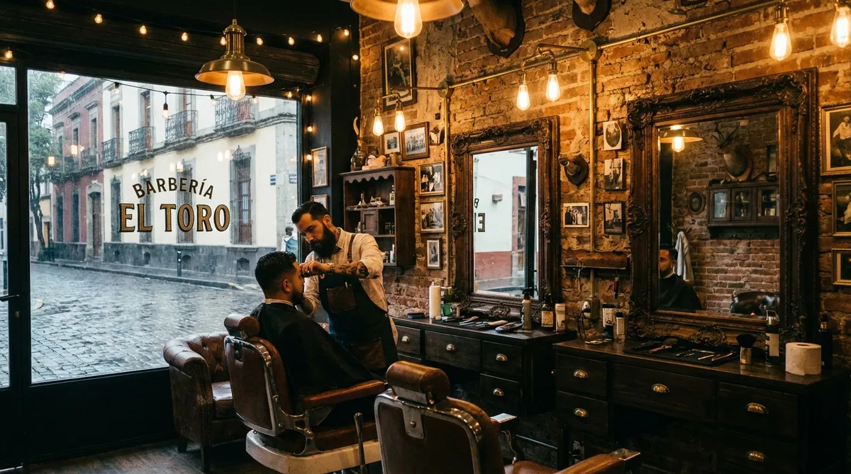 Interior de Barbería El Clásico — Col. Escandón, CDMX
